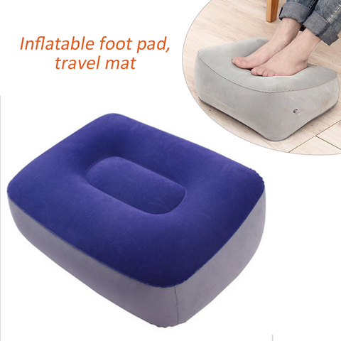 Almohada reposapiés inflable portátil para viaje, cojín de cama de PVC suave para masaje de viaje, coche, avión, oficina y hogar ► Foto 1/6