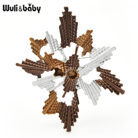 Wuli & baby-broches de hoja esmaltados de ajenjo para mujer, broche de flores de 3 colores para fiesta y oficina, regalos de Año Nuevo ► Foto 1/5