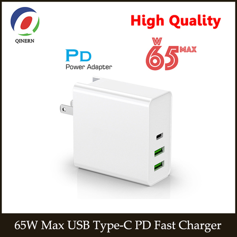 65W 45W 20V 3.25A USB tipo C de cargador rápido QC 3,0 adaptador de alimentación para portátil para ipad iphone12 max Macbook Pro Asus lenovo HP DELL ► Foto 1/6