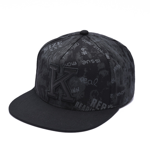 SHATANGJU-Sombrero plano de Gorra de béisbol de Hip Hop para hombre y mujer, gorra de estilo coreano con letras K, Snapback de baile, talla grande ► Foto 1/5