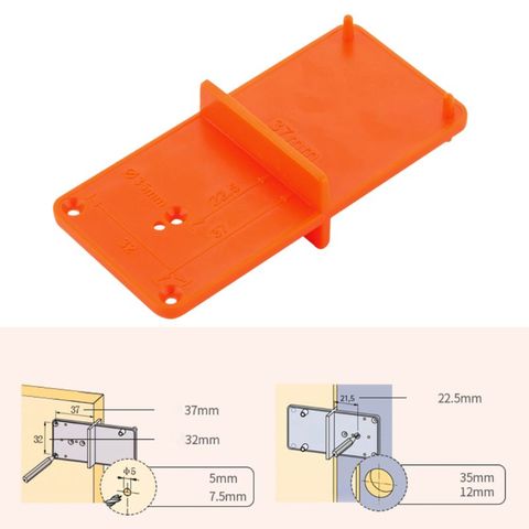 Guía de perforación para bisagra de 35mm y 40mm, localizador, plantilla perforadora, gabinetes de puerta, herramienta DIY para herramienta de carpintería, 1 ud. ► Foto 1/6