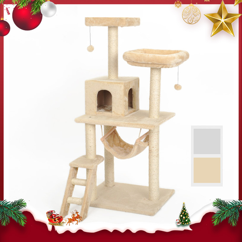 HOOPET-árbol para gatos con postes para rascar, muebles para gatos, árbol para CLIMAR, torre de árbol para gatos, juguete para adiestramiento de gatos, muebles para casa ► Foto 1/6