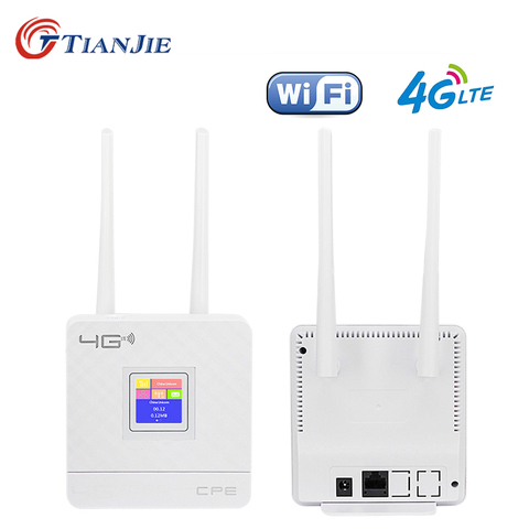 Enrutador Wifi 4G LTE CPE, punto de acceso móvil 4G 3G, puerto WAN/LAN, antenas externas duales, puerta de enlace con ranura para tarjeta Sim, módem Ethernet ► Foto 1/6