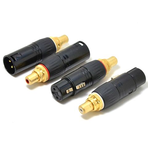 4 unids/set de conector de Audio HIFI, RCA a XLR macho hembra, toma de conexión chapada en oro ► Foto 1/4