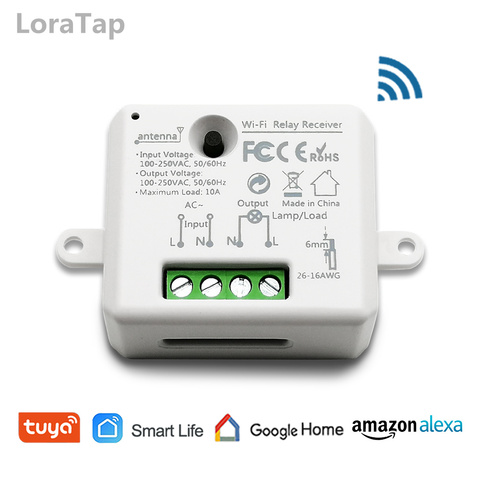 Tuya Smart Life pequeño módulo de toma de corriente WiFi Control remoto de tu dispositivo, trabajo con Google Alexa de Amazon Echo IFTTT ► Foto 1/6