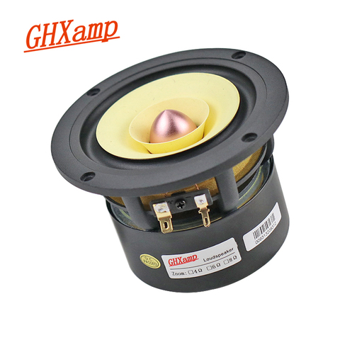 GHXAMP-altavoz de gama completa, 4 pulgadas, 25W, HIFI, fibra de bambú, lavabo de aluminio, agudos, lubina gruesa para amplificador de tubo redondo, 1 ud. ► Foto 1/6