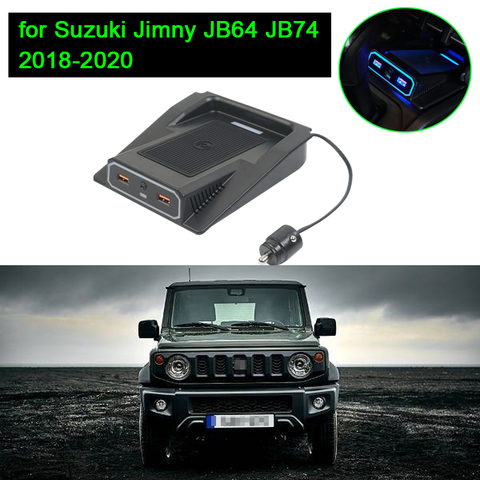 Cargador inalámbrico con soporte para teléfono de coche con 2 puertos para Suzuki Jimny JB64 JB64W JB74 JB74W 2022-2022 Dual adaptador de cargador de coche USB ► Foto 1/6