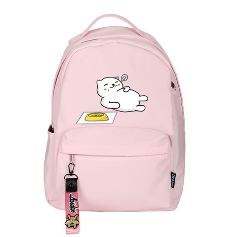 Neko Atsume-mochila Kawaii de gato para mujer, morral escolar rosa de alta calidad, morral de viaje con dibujos animados para ordenador portátil ► Foto 1/6