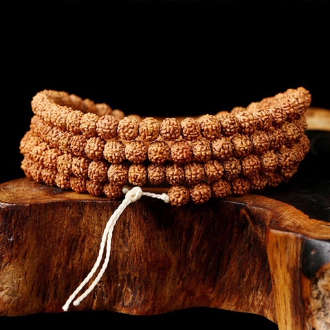 Cuentas de Rudraksha Vajra Bodhi de 5/7/9mm para meditación, Perla Mala, joyería, pulsera de oración, budismo tibetano, Bodhi, 108 Uds. ► Foto 1/6