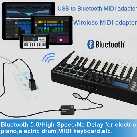 DOREMiDi-adaptador MIDI inalámbrico por Bluetooth, Editor de música, adaptador MIDI MIDI-USB a inalámbrico por Bluetooth ► Foto 1/5