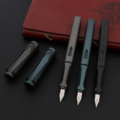 Pluma estilográfica de plástico con gran Clip, bolígrafos de papelería, suministros escolares y de oficina, color negro esmerilado, 2022, verde oscuro y gris, EF/F Nib, 870 ► Foto 1/6