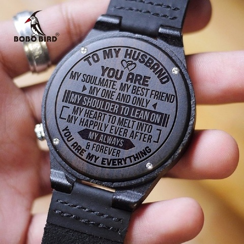 BOBO BIRD-Reloj de pulsera para hombre, personalizado, regalo Personal, de cuarzo, para aniversario, cumpleaños, Día del Padre ► Foto 1/6
