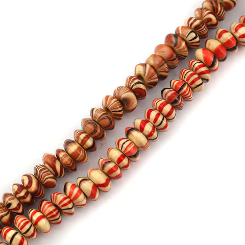 Cuentas espaciadoras de madera de 2 hebras, redondas y Abacus, cuentas de madera de rayas marrones para DIY, fabricación de joyas de moda, diámetro de 7mm - 6mm ► Foto 1/6