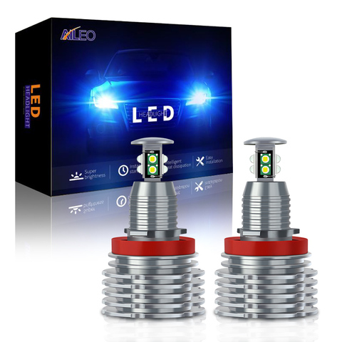 AILEO-faros LED H8 Canbus para coche, Luz antiniebla blanca, azul y roja, sin Error, Ojos de Ángel, para BMW E82, E60, E70, X5, E71, X6, E90, E92 ► Foto 1/1