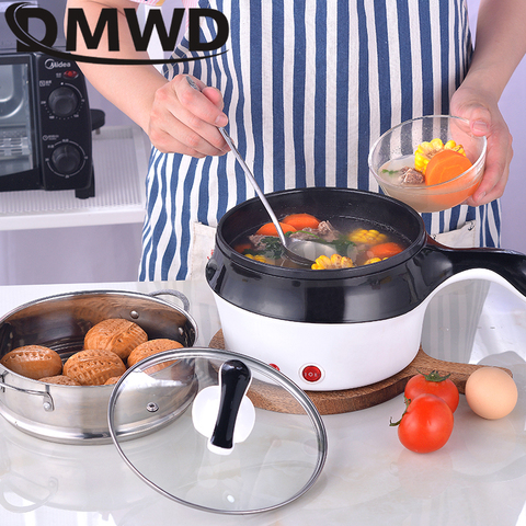 DMWD-olla eléctrica multifunción de doble capa, Mini olla para Fideos, sartén antiadherente, huevos, sopa, olla para cocinar arroz, vaporera de alimentos ► Foto 1/6