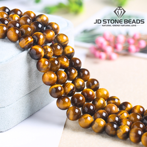 Cuentas de Gema 5A 3A +, accesorio hecho A mano para fabricación de joyas, Ojo de Tigre amarillo Natural, personalizado, gran oferta ► Foto 1/6