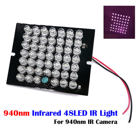 Iluminador infrarrojos Invisible de 940NM, 60 grados, 48 LED, luces IR, PCB, DC12V, para cámara de seguridad CCTV, 940nm ► Foto 1/4