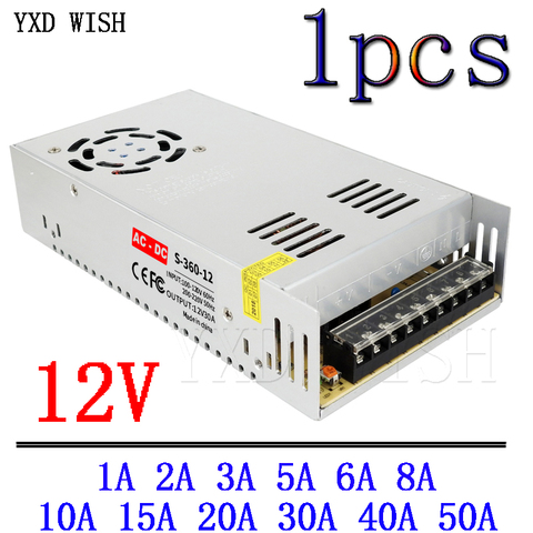 Transformadores para iluminación de DC 12V AC adaptador de fuente de alimentación 12V 1A 2A 3A 5A 6A 8A 10A 15A 20A 30A 40A 50A LED conductor de laboratorio ► Foto 1/1