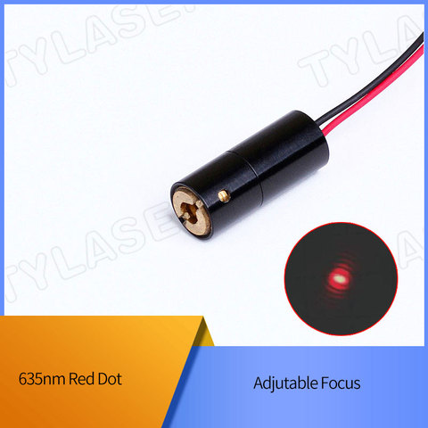 TYLASERS de controlador ACC de grado Industrial, Enfoque Ajustable de punto rojo, Módulo de diodo láser, 635nm, 1mW, 5mW, 10mW, D8X20mm ► Foto 1/5