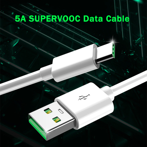 5A SUPERVOOC rápido de carga tipo-C Cable para OPPO encuentra X2 Pro Reno 3 Ace 2 X20 X2 X50 R17 R9S K5 Realme X Q QC3.0XIAOMI Mi10 ► Foto 1/6