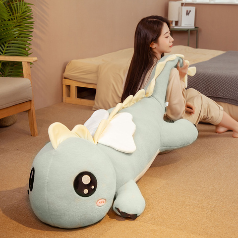 ¡Nuevo! Dinosaurio de peluche largo lindo y grande de Huggable, Animal de dibujos animados suave, muñeco de peluche de Ángel, almohada para novio, regalo de cumpleaños niños niñas ► Foto 1/6