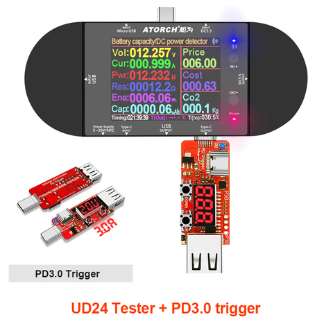 Probador USB 5-32V, voltímetro digital tipo C CC 5,5, amperímetro, detector de voltaje de Banco de energía, QC2.0 PD3.0 3,0, Detector de medidor eléctrico ► Foto 1/6