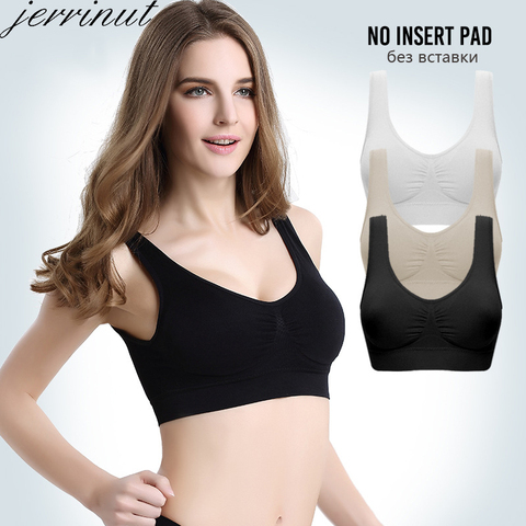 Jerrinut-Sujetador sin costuras para mujer, sin almohadilla, chaleco, sujetador para actividad, ropa interior, Bralette de talla grande, Top de algodón ► Foto 1/6