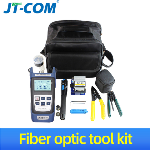 12 piezas de fibra óptica FTTH Kit de herramientas con FC-6S de fibra Cleaver y medidor de potencia óptica 30 km Localizador Visual de fallos cable de Cable Stripper ► Foto 1/6