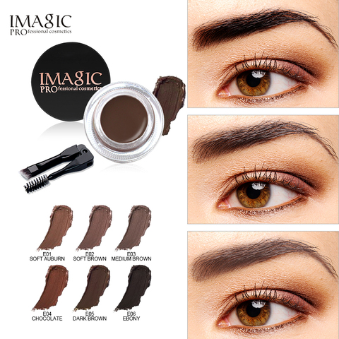 IMAGIC profesional Gel de cejas 6 colores potenciador de cejas tinte maquillaje cejas marrón con brocha de cejas herramientas ► Foto 1/6