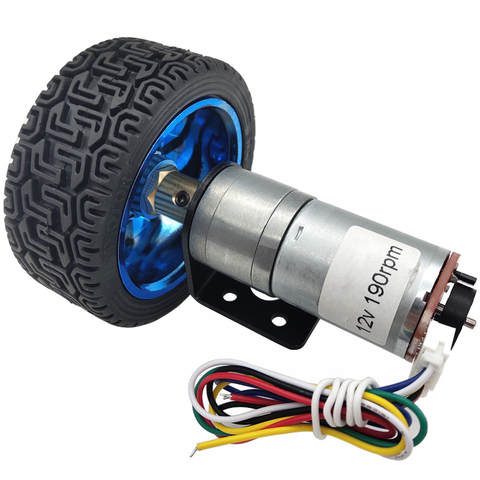 Mini Motor de engranaje codificador DC 6V 12 V 24V, reductor eléctrico de 12 voltios V con soporte de montaje, acoplamiento de ruedas de coche de juguete, Juguetes DIY ► Foto 1/6