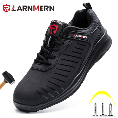 LARNMERN-zapatos de seguridad con punta de acero para hombre, zapatillas de trabajo ligeras, transpirables, antideslizantes, para construcción ► Foto 1/6