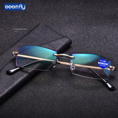 Seemfly-gafas miopes de Metal para hombres y mujeres, anteojos de lectura de alta definición, con marco de luz Urltra, a la moda ► Foto 1/5