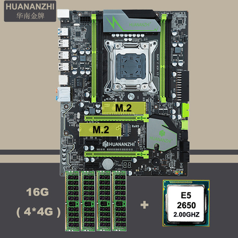 Placa base de escritorio con M.2 ranura SSD NVMe marca HUANAN ZHI X79 LGA2011 CPU Intel Xeon E5 2650 SR0KQ RAM (4*4G)16G DDR3 REG ECC ► Foto 1/6