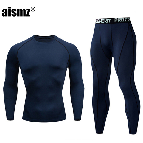 Aismz-Conjuntos de ropa interior térmica para hombre, conjunto de ropa interior de compresión elástica, Calzoncillos largos para hombre, trajes deportivos térmicos transpirables Polartec ► Foto 1/6