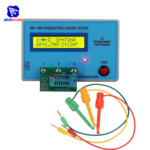 Diymore MK-168 Transistor Tester de triodo capacitancia resistencia del RLC L C R NPN PNP MOS medidor con Cable adaptador SMD ► Foto 1/6