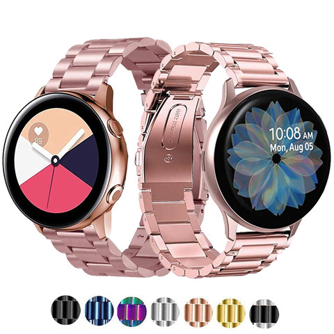 Correa de acero inoxidable para Galaxy Watch Active2, banda activa 2 de 40mm, banda de 44mm y 20mm para Samsung Galaxy Watch Active 2 ► Foto 1/6