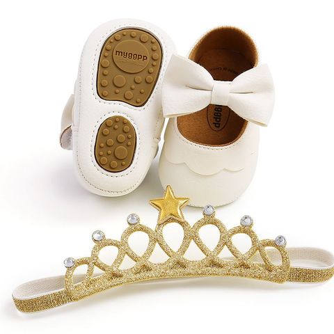 Zapatos de princesa de PU para niñas pequeñas, zapatos bonitos para regalos de bautismo, botines blanco de primavera para niños pequeños ► Foto 1/6