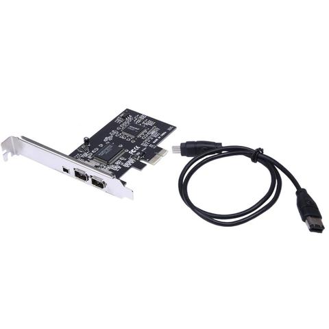 Firewire-adaptador PCIe Firewire 800 para Windows 10, con soporte y Cable de perfil bajo, 3 puertos (2x6 pines, 1x4 pines), IEEE 1394 ► Foto 1/6