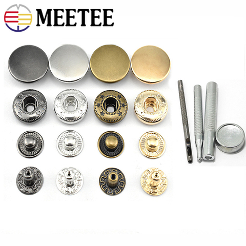 Meetee-20 juegos de botones a presión, remache de tuerca, sujetador, costura de cuero, abrigo artesanal, accesorios de ropa + herramientas, 10-20mm, 655, #633, #831 ► Foto 1/5