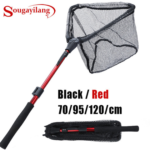 Red de pesca Sougayilang, Red de aleación de aluminio retráctil, telescópica, plegable, para pesca con mosca, 70/95/120cm ► Foto 1/6