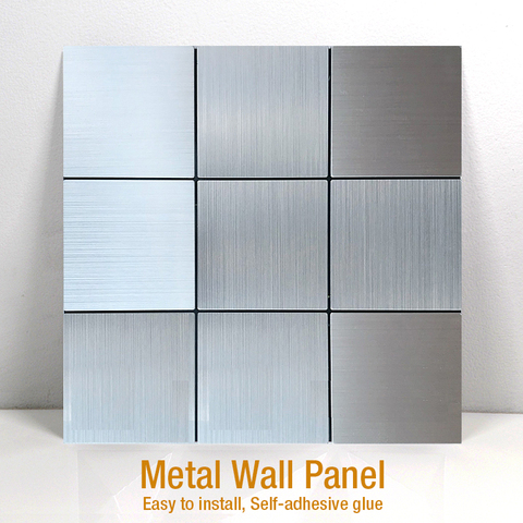 Panel de pared en mosaico de Metal 3D, papel tapiz autoadhesivo, impermeable, antisuave, para dormitorio, suelo, azulejos de cerámica, pegatinas de pared ► Foto 1/6