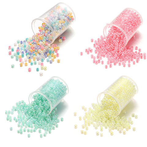 1800 Uds 2mm dulces encanto de Color checo cuentas de semilla de cristal lindo a granel pequeña Bead para pulsera DIY artesanía suministros de fabricación de la joyería ► Foto 1/6