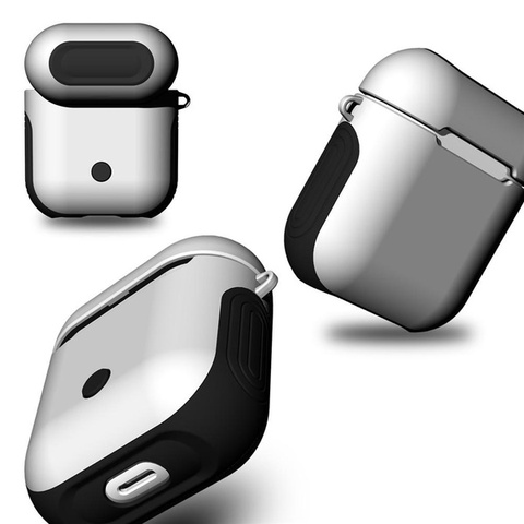 2 en 1 TPU + funda para auriculares carcasa Capa para Apple AirPods 1 2 funda protectora accesorios de piel para AirPods antipolvo adhesivo ► Foto 1/6