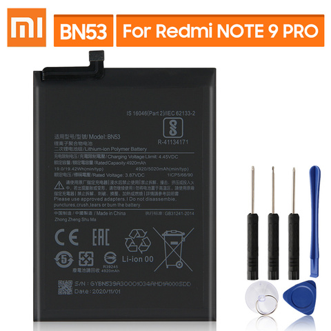 Batería de repuesto Original BN53 para Xiaomi Redmi Note 9 Pro, 5020mAh ► Foto 1/6