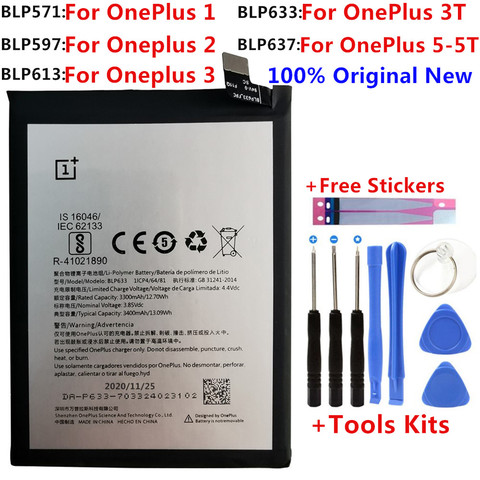 100% Original batería de repuesto para la batería de la Oneplus one 1 + 1 + uno más para OnePlus 2 3 uno más 3 3T 5T 5 calidad baterías de Li-ion ► Foto 1/5