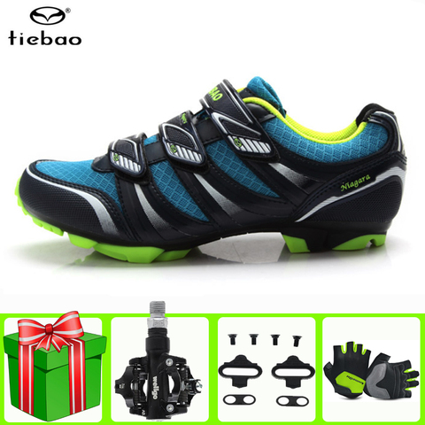 Tiebao-zapatos de Ciclismo de montaña para hombre y mujer, zapatillas profesionales transpirables con autosujeción ► Foto 1/6
