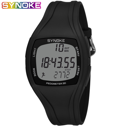 SYNOKE-relojes digitales para hombre, reloj deportivo, resistente al agua, de silicona, con podómetro, calorías, Led ► Foto 1/6