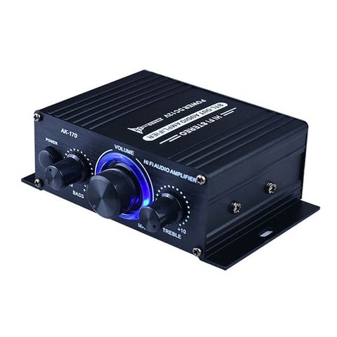 Mini amplificador de potencia auxiliar HIFI de doble canal DC12V de 400W para AK 170 con luz LED azul, música de fiesta para casa y Club ► Foto 1/6