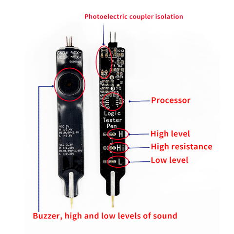 Probador lógico de nivel de bolígrafo, 5V, 3,3 V, depurador de circuito Digital, placa de aprendizaje práctica y rápida, herramientas necesarias, novedad ► Foto 1/4