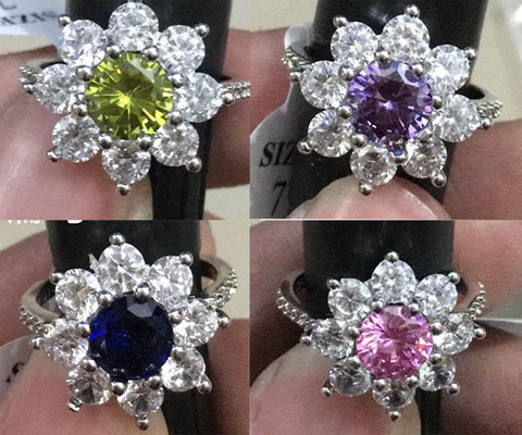 YaYI-Anillos de Compromiso de circonia blanca para mujer, joyería YaYI de moda de corte de princesa de 3,9 CT, anillos de boda con flor de corazón para fiesta ► Foto 1/6